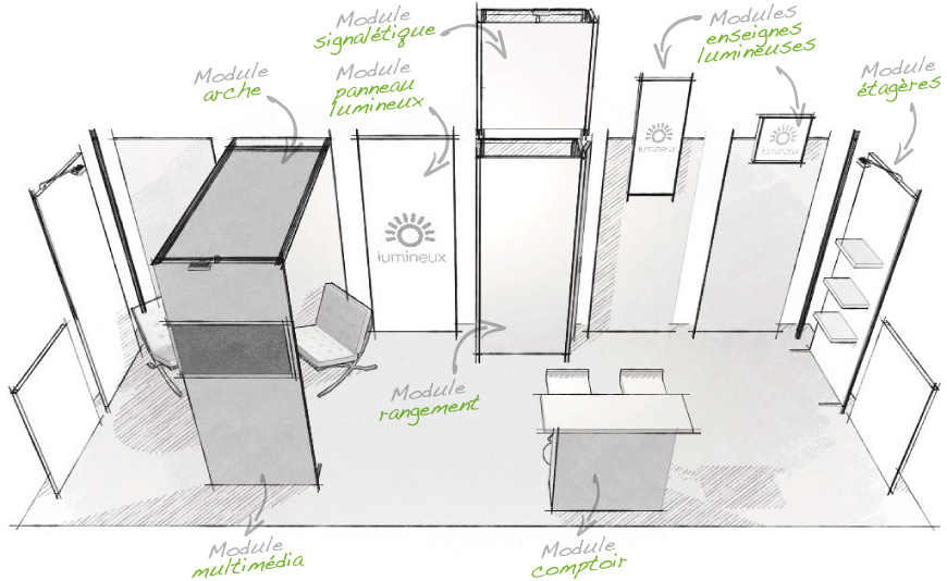 Stand à modules H-Line