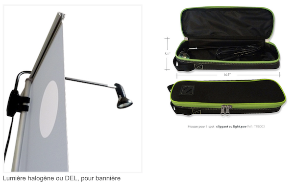 lampes bannière déroulante axis
